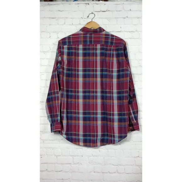 Vintage Levi's Colorgraphs Shirt Men's Medium Red Plaid LS Button Up Collared - Picture 2 of 8